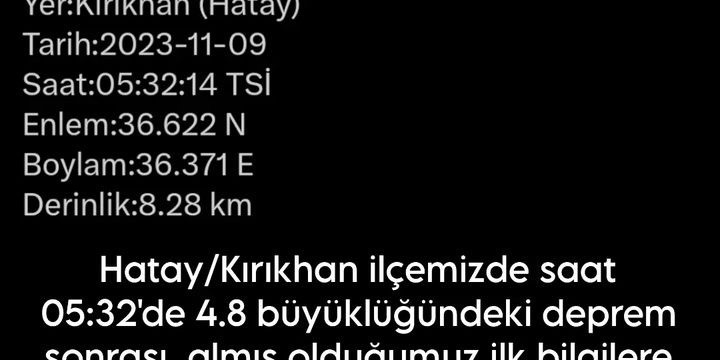 AFAD, 4,8’lik depremde can ve mal kaybı olmadığını açıkladı