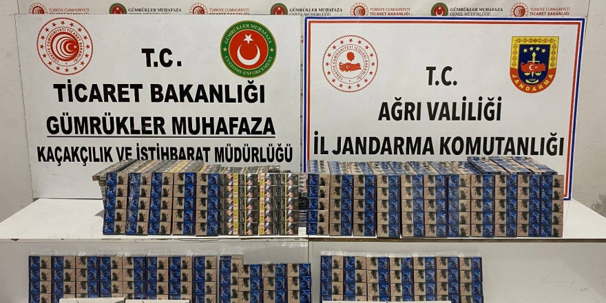 Ağrı’da çok sayıda gümrük kaçağı sigara ele geçirildi