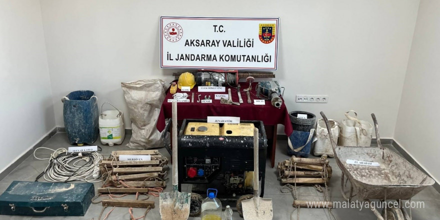 Aksaray’da izinsiz kazıya 5 gözaltı