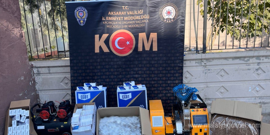 Aksaray’da kaçak sigara ve makaron ele geçirildi