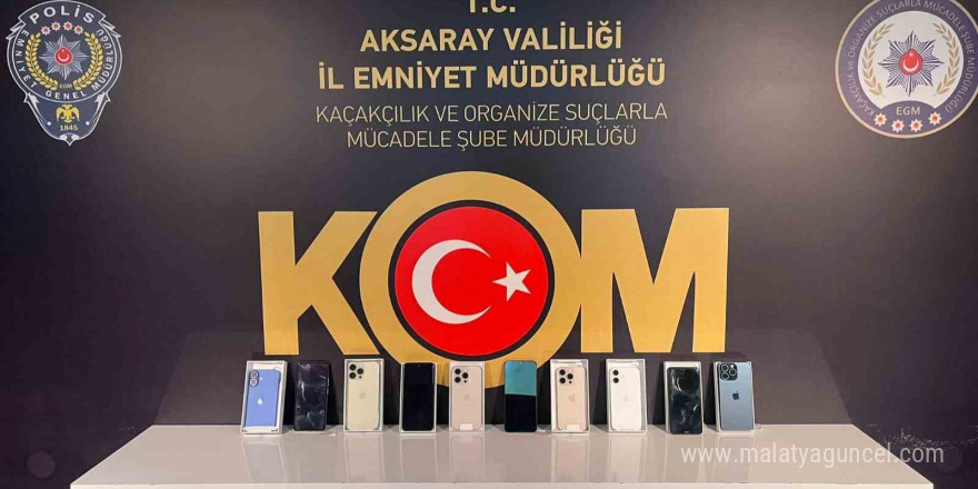 Aksaray’da KOM ekiplerinden kaçak telefon operasyonu