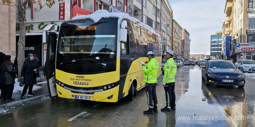 Aksaray’da toplu taşıma araçları denetleniyor