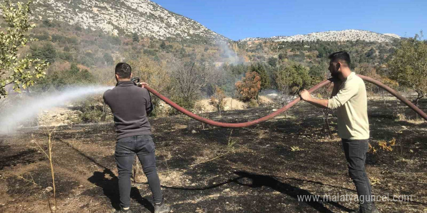 Akseki’de tarım arazisinde yangın