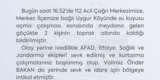 Amasya’da göçük: 2 kişi toprak altında