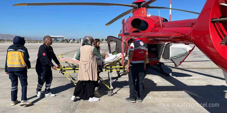 Ambulans helikopter Damla bebek için havalandı