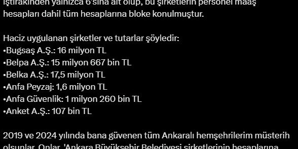 Ankara Büyükşehir Belediye Başkanı Yavaş’tan ’hesaplara bloke’ açıklaması