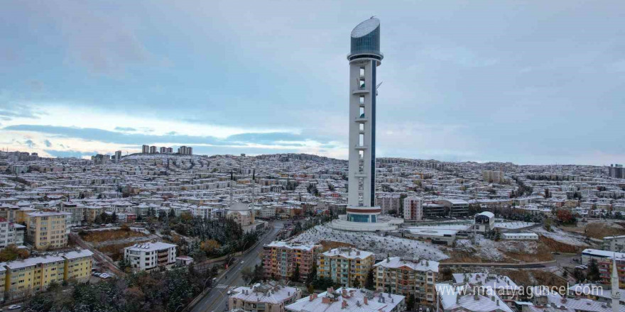 Ankara’daki beyaz örtü havadan görüntülendi