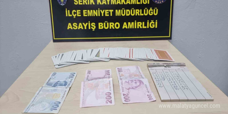 Antalya’da kumar ve tombala operasyonu: 8 kişiye adli işlem, 34 kişiye idari ceza