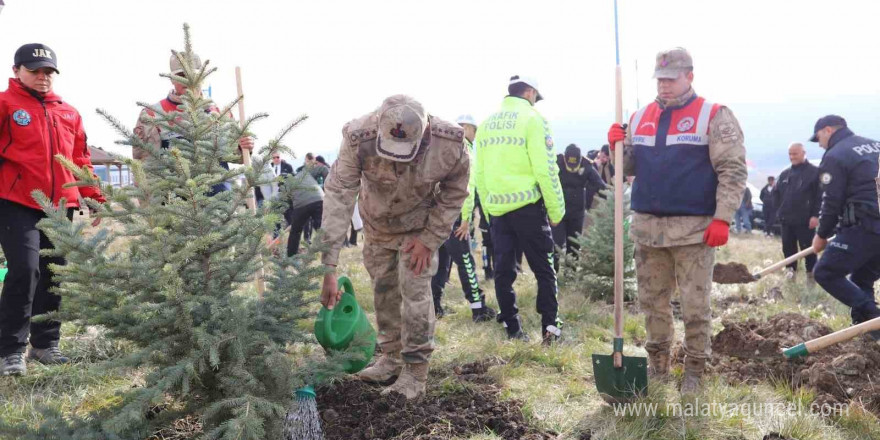 Ardahan’da 500 adet fidan toprakla buluştu