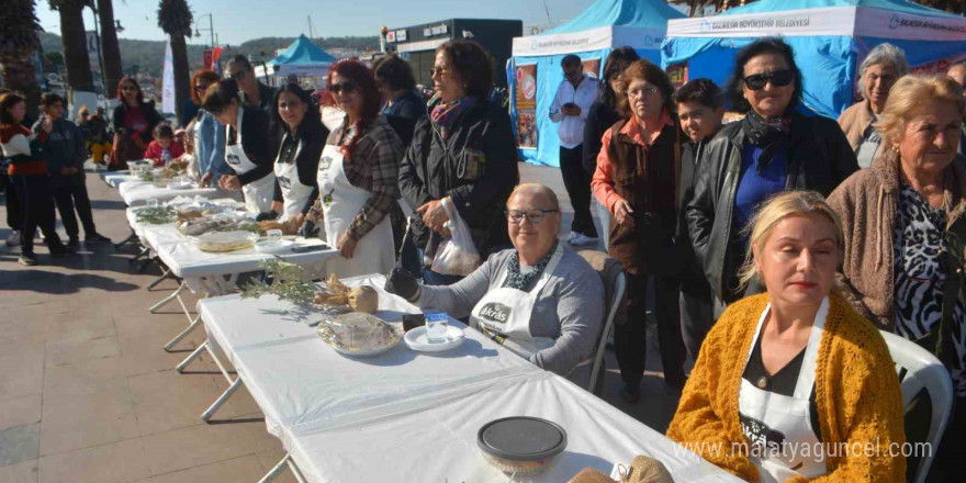 Ayvalık’ta hasat festivalinde düzenlenen zeytinyağlı ev yemekleri yarışmasına ilgi yoğun oldu