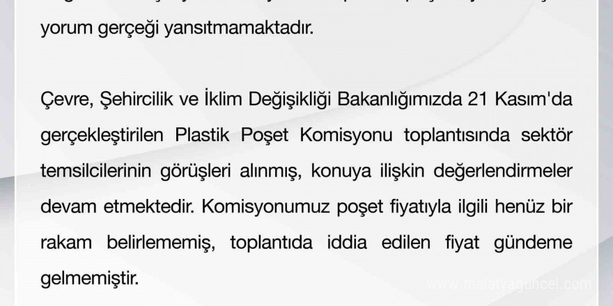 Bakanlıktan poşet fiyatıyla ilgili açıklama