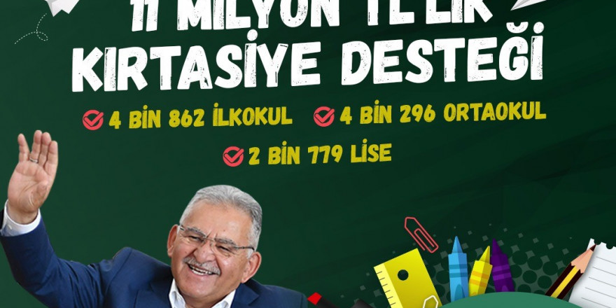 Başkan Büyükkılıç: “11 bin öğrencimize 11 milyon TL’lik kırtasiye desteği sağladık”