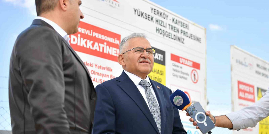 Başkan Büyükkılıç, yüksek hızlı tren hattı projesi şantiyesinde incelemelerde bulundu