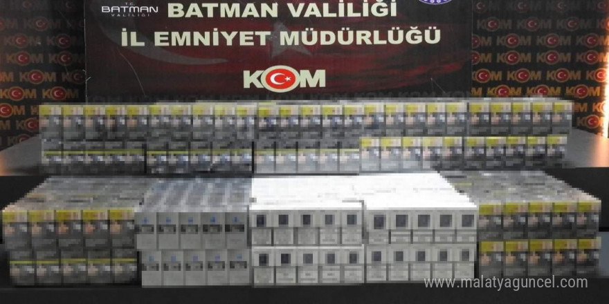 Batman’da akaryakıt tankerinde kaçak sigara ele geçirildi