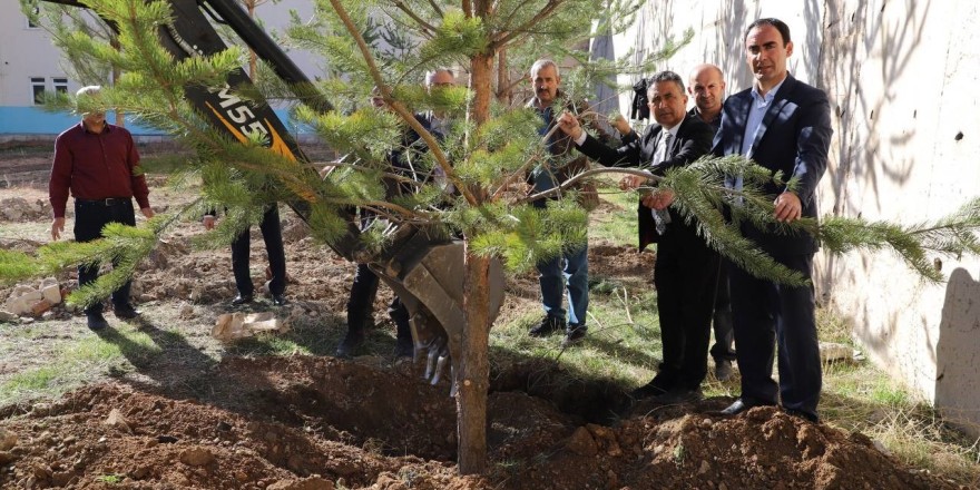 Bayburt’ta okul bahçeleri yeşilleniyor