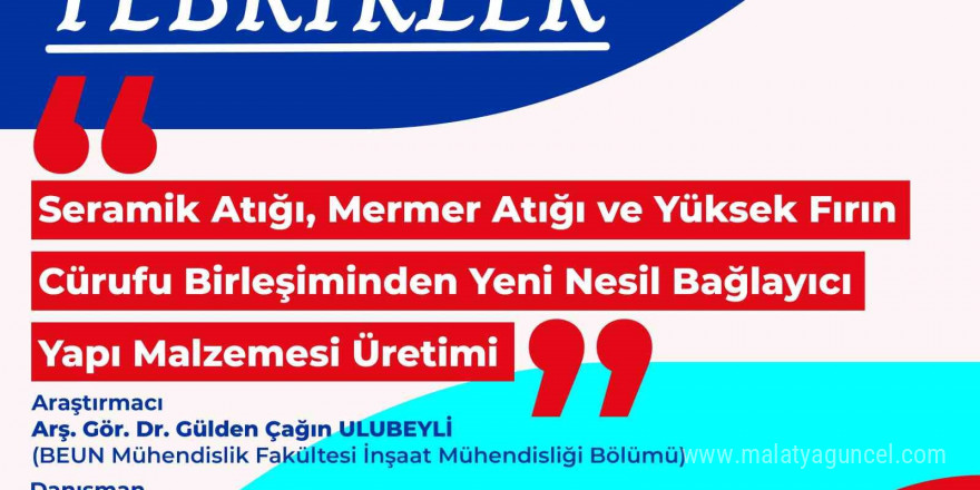 BEUN Mühendislik Fakültesi Öğretim Elemanının da yer aldığı proje patent almaya hak kazandı