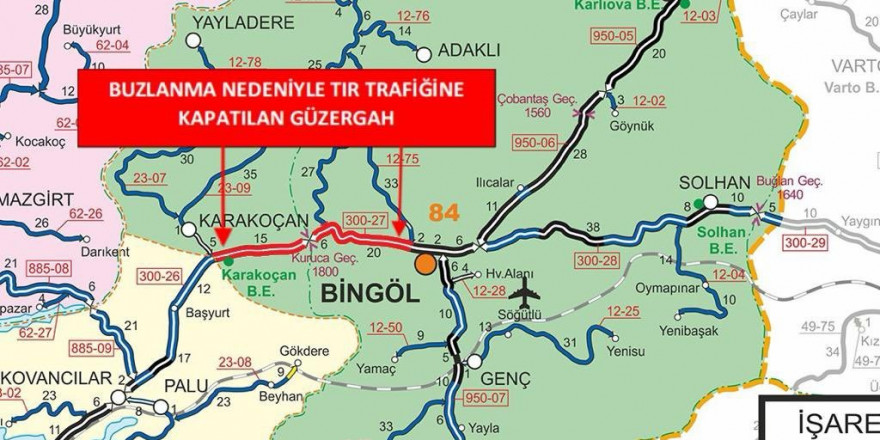 Bingöl - Elazığ karayolu tır trafiğine açıldı