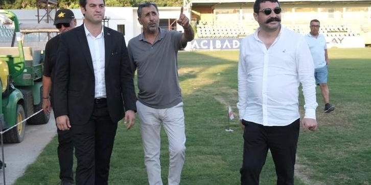 Bodrum FK stadyumundaki son gelişmeleri yerinde inceledi