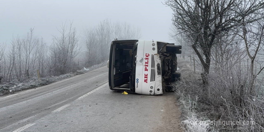 Bolu’da Akpiliç’in işçi servisi devrildi: 9 yaralı