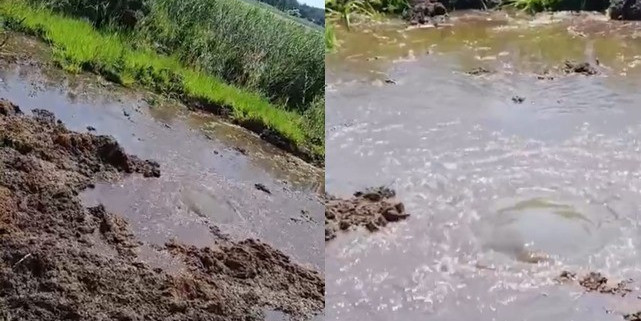 Buldan Yayla Gölünde temizleme çalışmaları esnasında su kaynağı bulundu