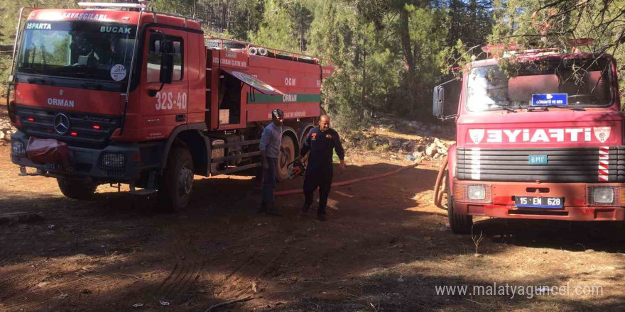 Burdur’da kesim sahasındaki orman yangınında 3 dönümlük alan yandı