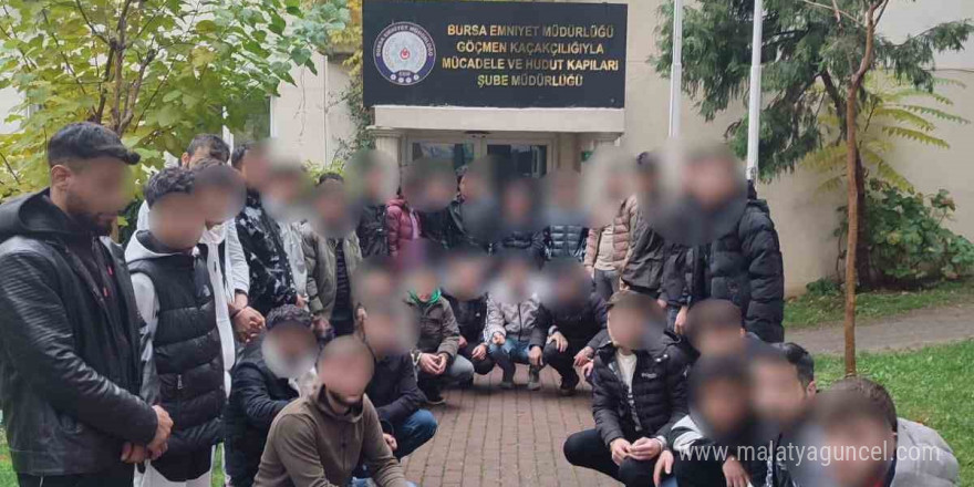 Bursa’da 34 kaçak göçmen yakalandı, 1 şüpheli tutuklandı