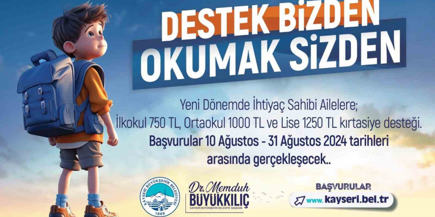 Büyükşehir’in kırtasiye desteği için başvurular başladı