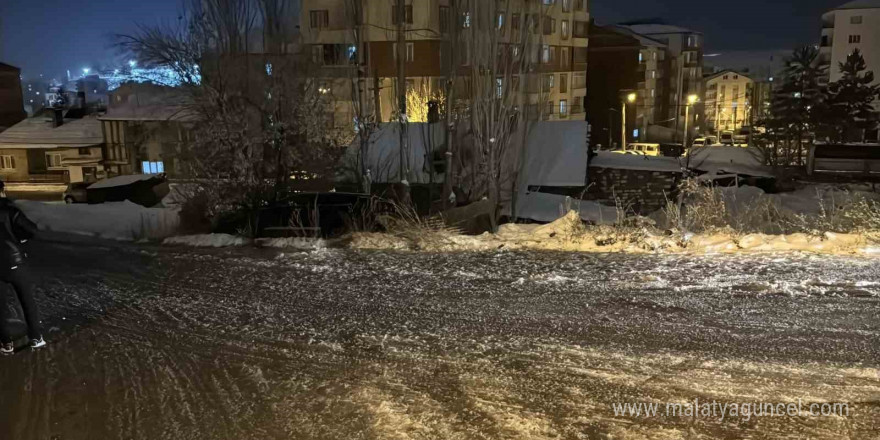 Buzlu yolda kayan otomobil evin bahçesine düştü: 1 yaralı