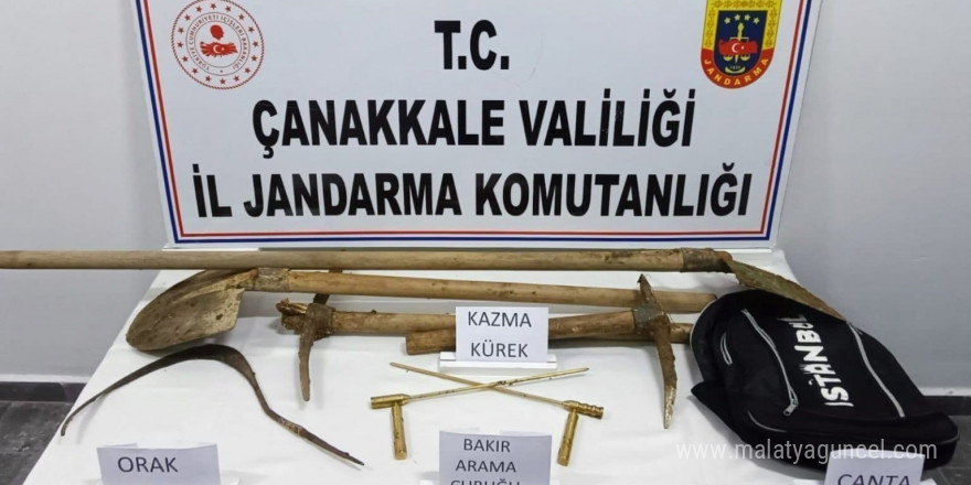 Çanakkale’de kaçak kazı yapan 7 kişi suçüstü yakalandı