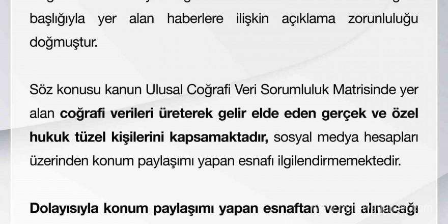 Çevre, Şehircilik ve İklim Değişikliği Bakanlığından 'konum vergisi' açıklaması