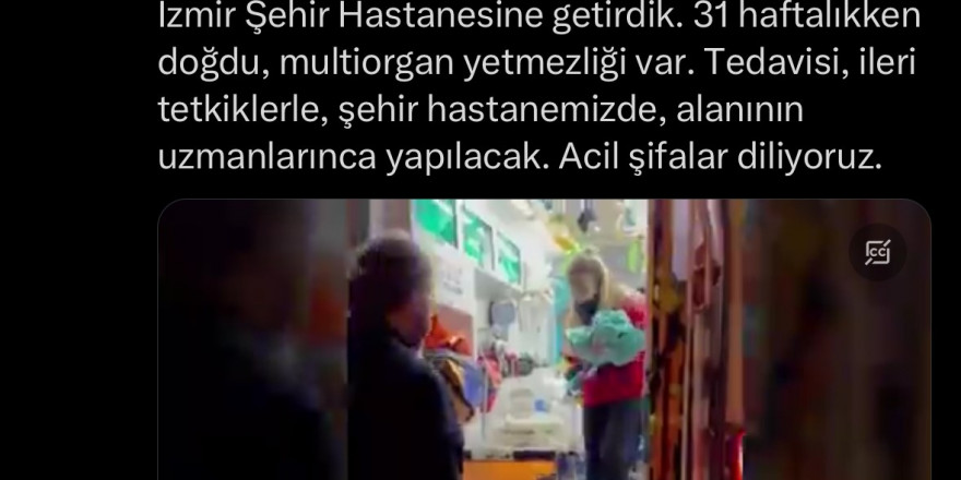 Çoklu organ yetmezliği olan bebek, uçak ambulansla İzmir’e sevk edildi