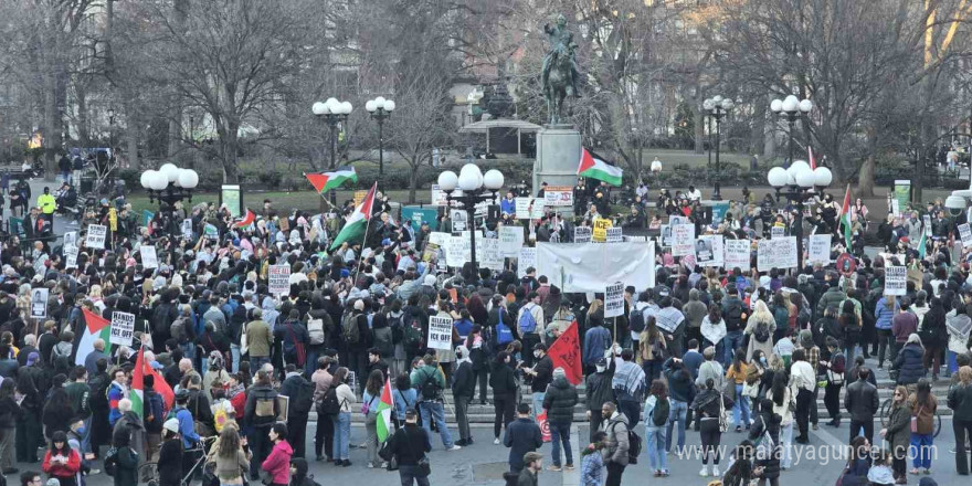 Columbia Üniversitesi’ndeki Filistinli aktivistin gözaltına alınmasını binlerce öğrenci protesto etti