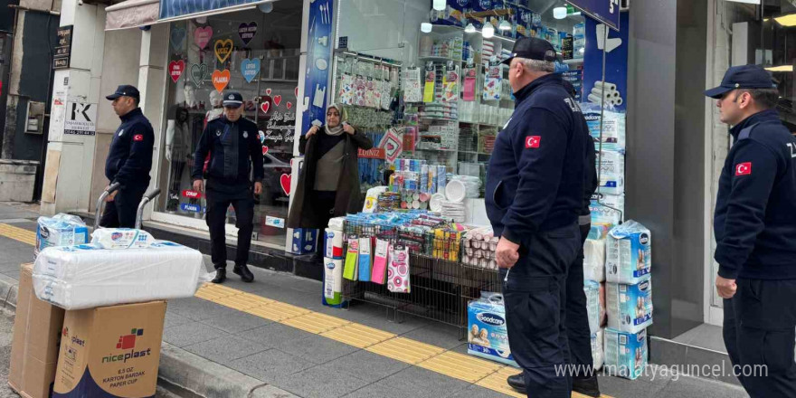 Çorum’da kaldırım işgallerine yönelik denetimler sürüyor