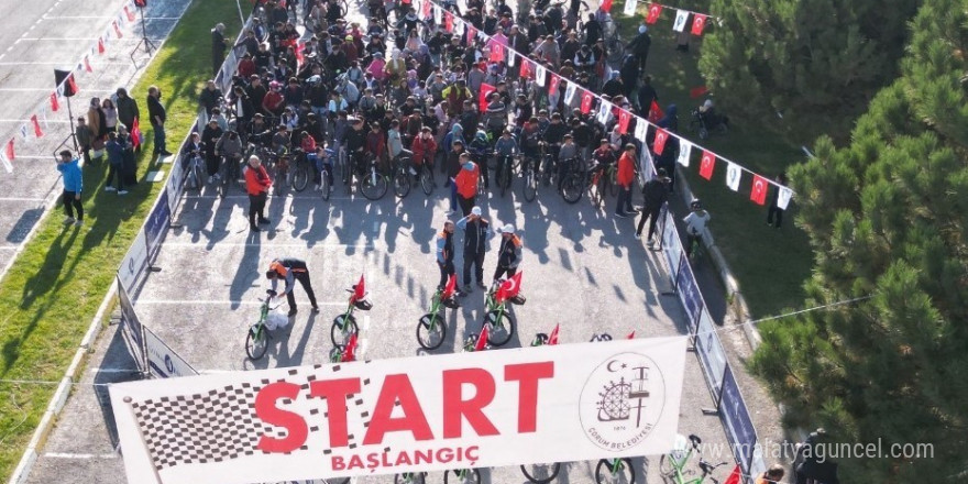 Çorum’da pedallar Cumhuriyet Bayramı için çevrildi