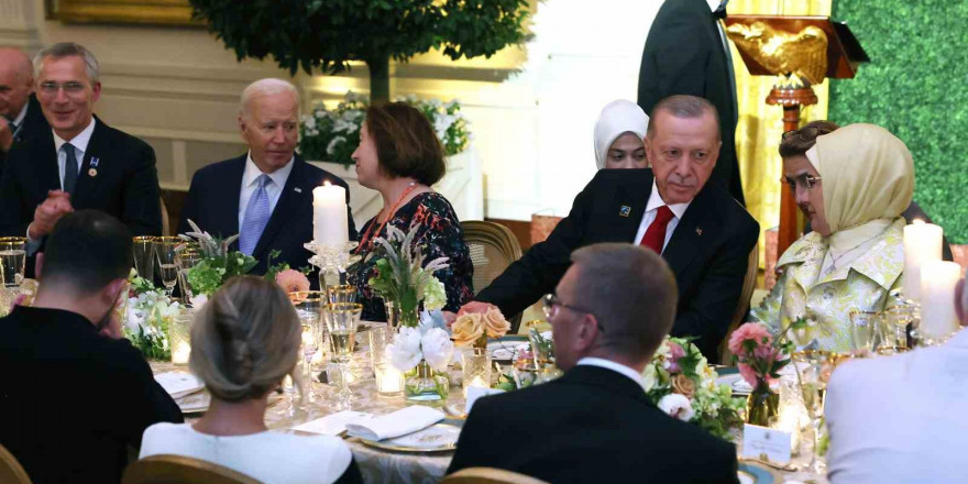 Cumhurbaşkanı Erdoğan, ABD Başkanı Joe Biden tarafından verilen akşam yemeğine katıldı