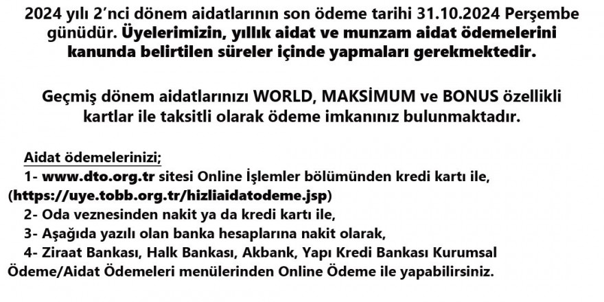 Denizli Ticaret Odasından aidatlarda son hafta uyarısı