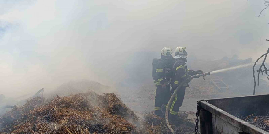 Denizli’de 2 katlı bina yangında kül oldu