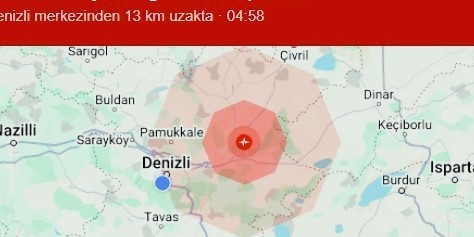 Denizli’de 3.9 şiddetinde deprem meydana geldi