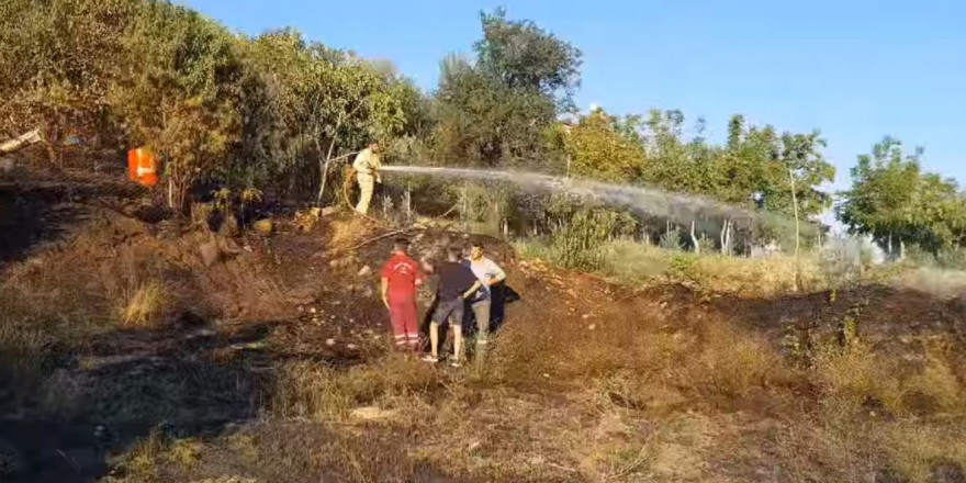 Denizli’de çıkan yangın ormana sıçramadan söndürüldü