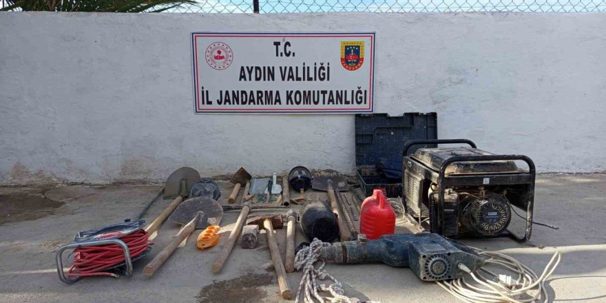 Didim’de kaçak kazı yapan 3 şüpheli suçüstü yakalandı