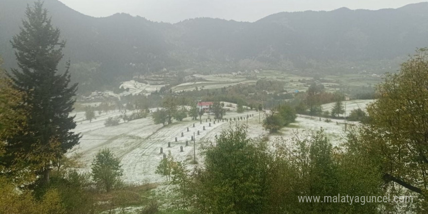 Dolu yağışı Artvin’i beyaz örtüyle kapladı