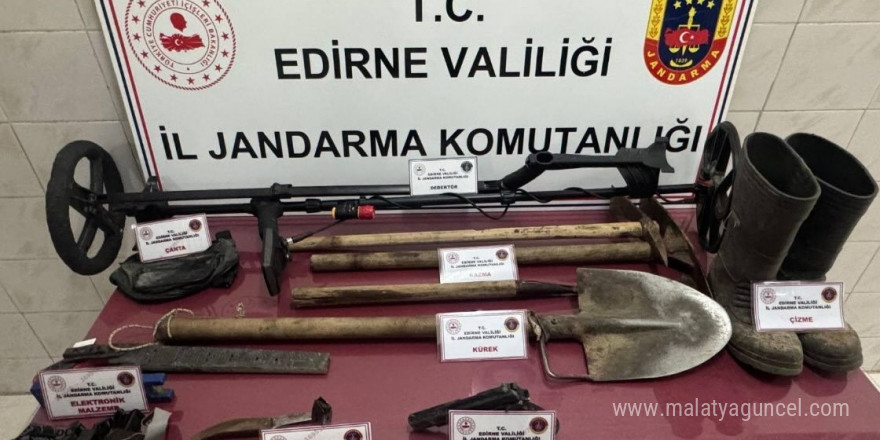 Edirne’de kaçak kazı yapan 2 kişi suçüstü yakalandı