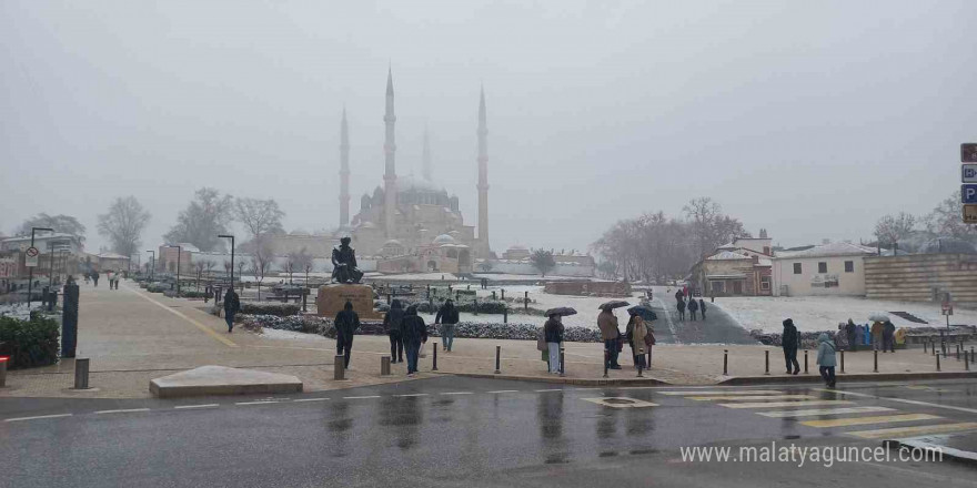 Edirne’de kar yağışı