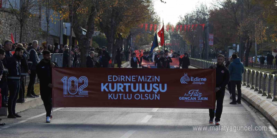 Edirne’nin düşman işgalinden kurtuluşunun 102. yılı törenle kutlandı