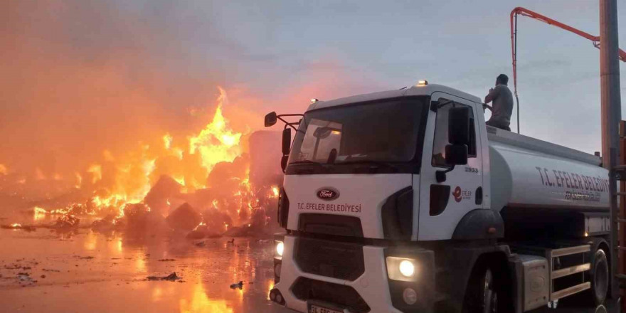 Efeler’den yangın söndürme çalışmalarına destek