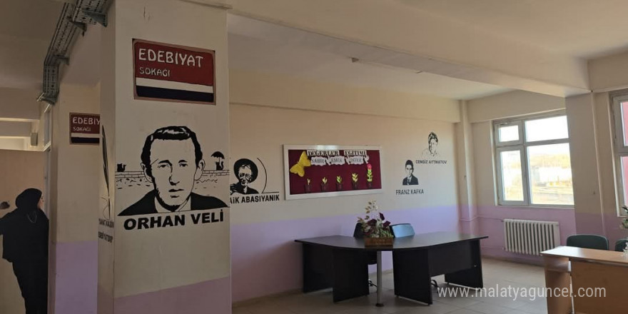 Elazığ’da öğrenciler okul duvarlarını süsledi