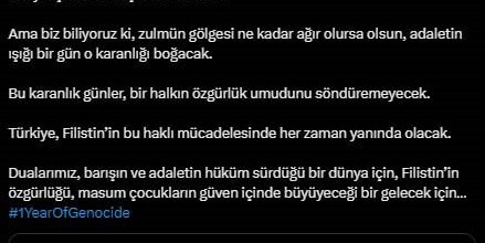 Emine Erdoğan’dan saldırıların birinci yılında 'Gazze' paylaşımı: