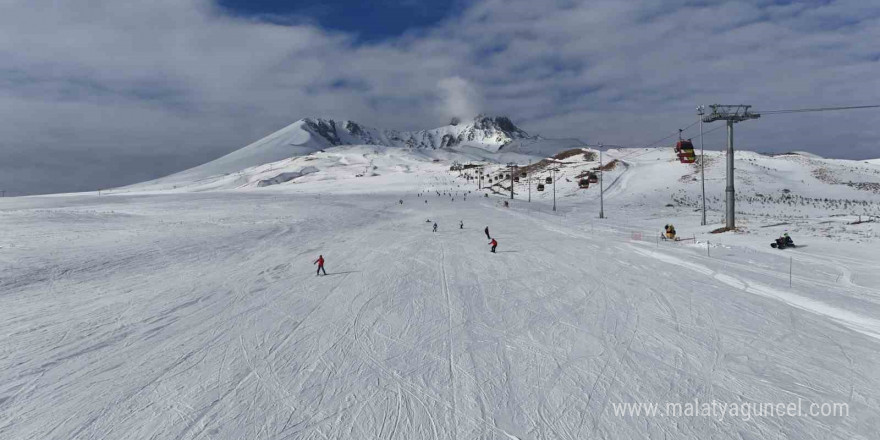 Erciyes hafta sonu yine ilgi odağı oldu