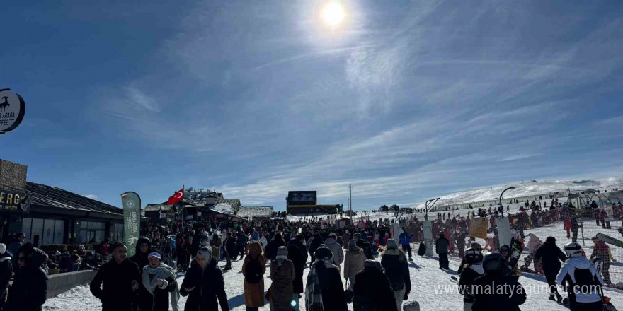 Erciyes Kayak Merkezi, yeni yılın ilk gününde 110 bin ziyaretçi ağırladı