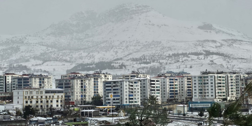 Ergani kar yağışı sonrası beyaza büründü